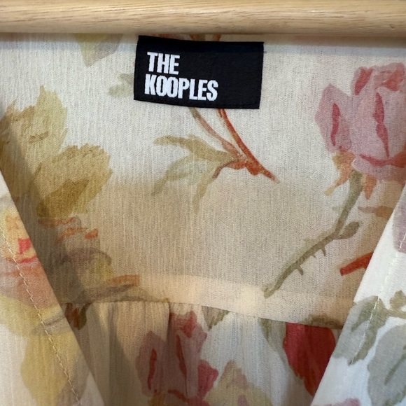 The Kooples Floral Printed Silk Ruffle Long Sleeve Top NWT 2 Medium $395 - Picture 6 of 10